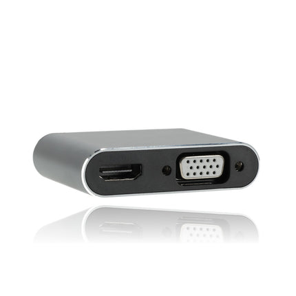 USB-C naar HDMI & VGA Adapter 4-in-1 – Verloopstuk met 4K HDMI, USB 3.0, USB-C Opladen – Geschikt voor MacBook, Laptop, iPad, Chromebook, Samsung & Meer