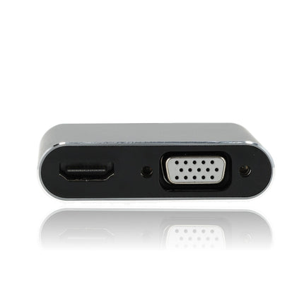 USB-C naar HDMI & VGA Adapter 4-in-1 – Verloopstuk met 4K HDMI, USB 3.0, USB-C Opladen – Geschikt voor MacBook, Laptop, iPad, Chromebook, Samsung & Meer