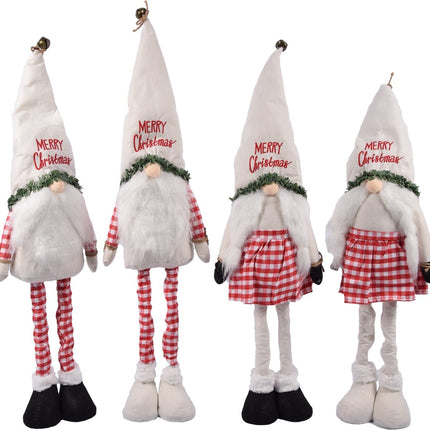 Gnome Staand 100 cm en laag naar 75 cm - Kerst Kabouter Puntmuts - Kabouters - Kerstman | Dwerg | Staand Puntmuts | Kerst zittende kabouter Gevuld met pluche | stabiele Gnome