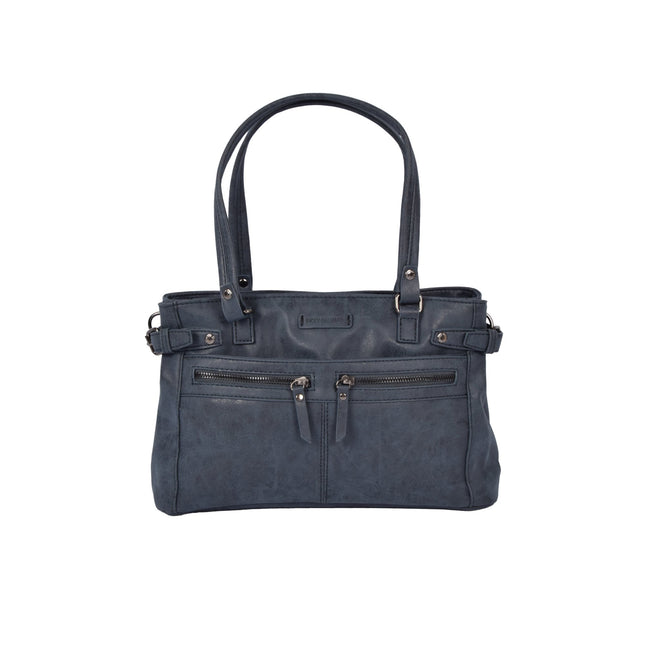 Navy Tassen: Schoudertas - Bicky Bernard - 32x12x21cm - PU Materiaal - Modieuze Handtas 