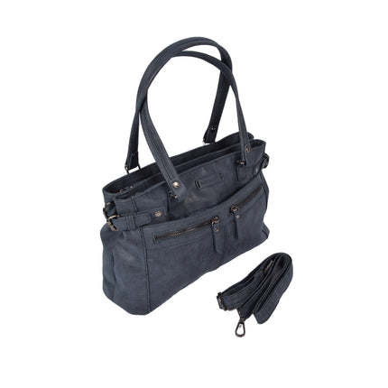 Navy Tassen: Schoudertas - Bicky Bernard - 32x12x21cm - PU Materiaal - Modieuze Handtas 