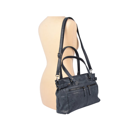 Navy Tassen: Schoudertas - Bicky Bernard - 32x12x21cm - PU Materiaal - Modieuze Handtas 