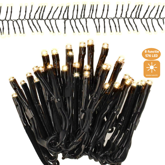 Kerstverlichting | Clusterverlichting 576 LED Warm Wit | Voor Binnen & Buiten | +8 Lichtfuncties