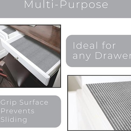Non Slip Grip mat grijs | 45x125 cm Antislipmat Gaas Patroon voor Bureaus en Keukenlades | Interieuraccessoires