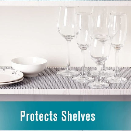 Non Slip Grip mat grijs | 45x125 cm Antislipmat Gaas Patroon voor Bureaus en Keukenlades | Interieuraccessoires