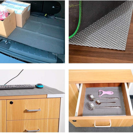 Non Slip Grip mat grijs | 45x125 cm Antislipmat Gaas Patroon voor Bureaus en Keukenlades | Interieuraccessoires
