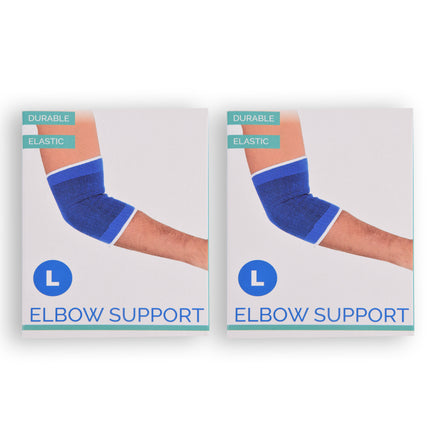 Comfortabele Elleboogbrace - Blauw - Maat - L - 2 Stuks - 90 g - 12 cm Breedte - 22 cm Hoogte