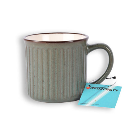 Stijlvolle Groene Koffiekopjes, Theekopjes en Koffiemokken Set - 3 stuks - Aardewerk - 250ml