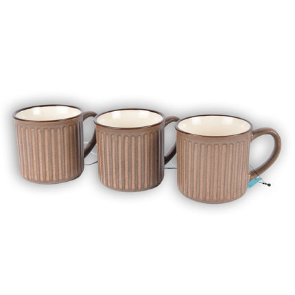 Stijlvolle Paars Koffiekopjes, Theekopjes en Koffiemokken Set - 3 stuks - Aardewerk - 250ml