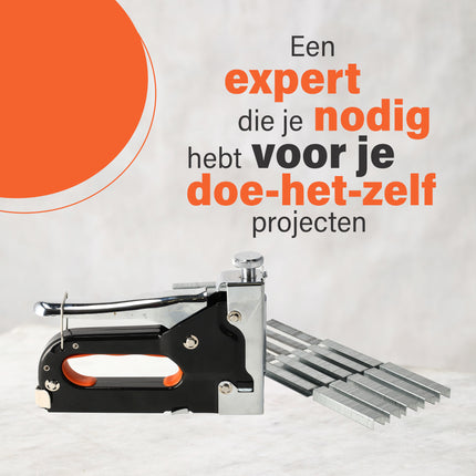 Nietpistool met Nietjes - Set van 4 | Nietmachine Inclusief Verschillende Soorten Nietjes (maten: 4–14 mm, 10–12 mm en 10–14 mm)