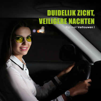 Nachtbril met Gele Lenzen - Nachtzichtbril voor Autorijden - Polariserend en UV-Bescherming