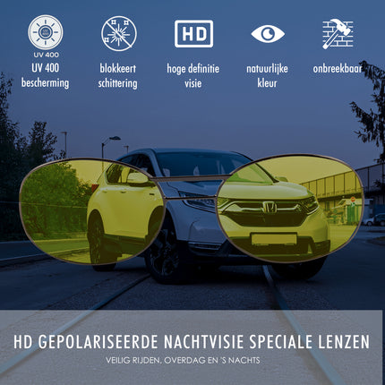 Nachtbril met Gele Lenzen - Nachtzichtbril voor Autorijden - Polariserend en UV-Bescherming
