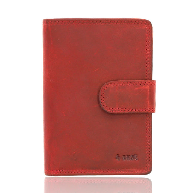 Modieuze Rode Lederen Ritsportemonnee | Dames Portemonnee Met Muntvak | 9X13X3 Cm | 14 Pasjes | 10 Vakken 