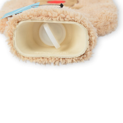 Beige Polyester Warmwaterkruik met Hoes - 850ml - Winteraccessoires - Kruik tegen Koude Voeten - 17x1.5x27cm