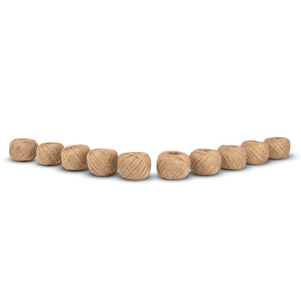 10x | Jute touw | 60 meter | Briun | Jute koord | 55 gram 