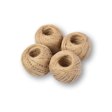 4x Duurzaam Jute Touw - Natuurlijk Jute Koord - Bruin - Lengte 60m - Gewicht 220g