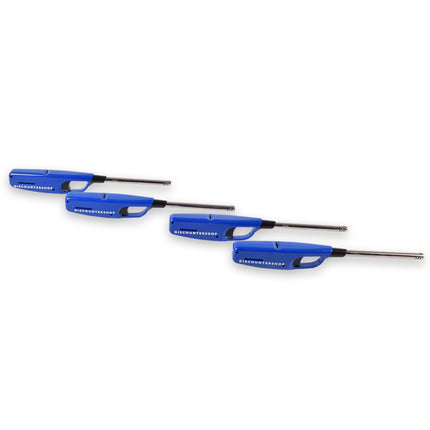 4x Compacte BBQ Starter – Blauw - Navulbare Aansteker voor Snel en Gemakkelijk BBQ Aansteken – 4cm x 2cm x 28cm