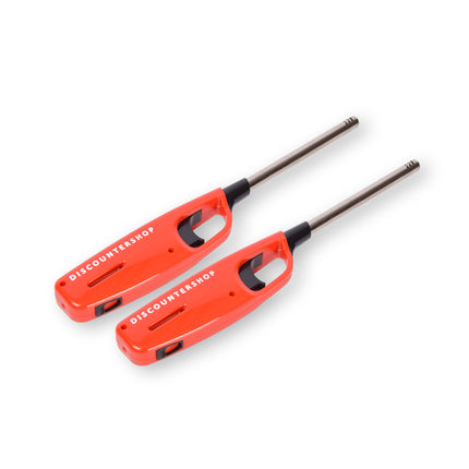 Krachtige elektrische aansteker - Gasaansteker - BBQ starter elektrisch | Navulbare aansteker | 2 stuks | Plastic | Rood | 268mm