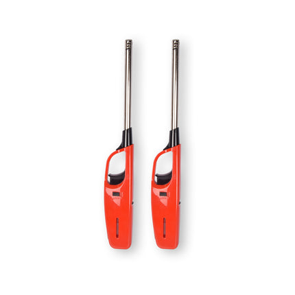 Krachtige elektrische aansteker - Gasaansteker - BBQ starter elektrisch | Navulbare aansteker | 2 stuks | Plastic | Rood | 268mm