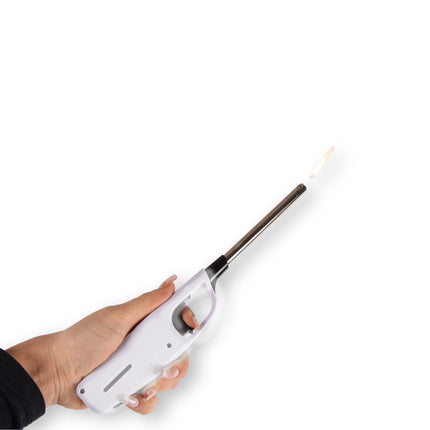 1x Compacte BBQ Starter – Wit - Navulbare Aansteker voor Snel en Gemakkelijk BBQ Aansteken – 4cm x 2cm x 28cm
