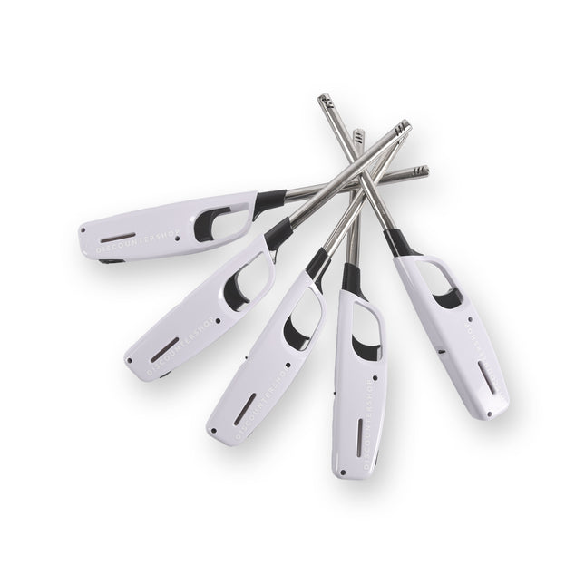 5x Compacte BBQ Starter – Wit - Navulbare Aansteker voor Snel en Gemakkelijk BBQ Aansteken – 4cm x 2cm x 28cm