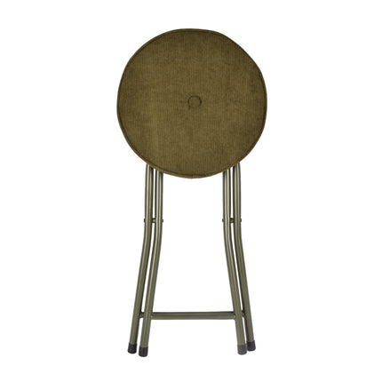 Stijlvolle Opvouwbare Stoel voor Lounge en Bar - Metalen Frame - Fluwelen Bekleding - 120kg Draaggewicht - Ergonomische Zitdiepte - Groen (Olijf)