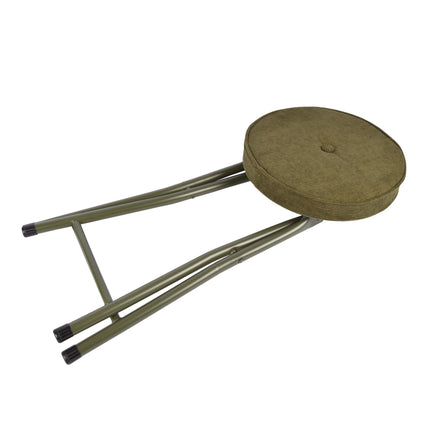 Stijlvolle Opvouwbare Stoel voor Lounge en Bar - Metalen Frame - Fluwelen Bekleding - 120kg Draaggewicht - Ergonomische Zitdiepte - Groen (Olijf)