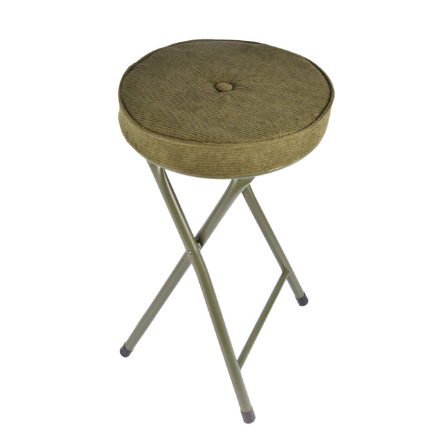 Stijlvolle Opvouwbare Stoel voor Lounge en Bar - Metalen Frame - Fluwelen Bekleding - 120kg Draaggewicht - Ergonomische Zitdiepte - Groen (Olijf)