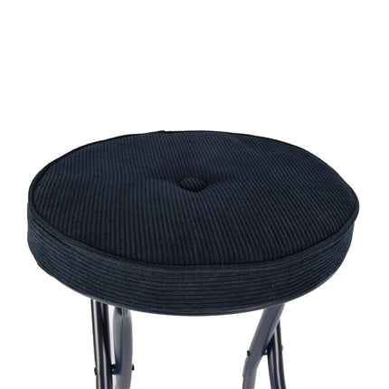 Klapstoel Met Zithoogte Van 45 cm Vouwstoel Velvet Zitvlak - Stoel - Tafelstoel- Ribcord - Tafelstoel - Klapstoel - Velvet Klapstoel - Luxe Klapstoel - Met Kussentjes - Fluweel- Stoelen - Klapstoelen - Stoeltje - Premium Chair - Blauw