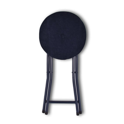 Klapstoel Met Zithoogte Van 45 cm Vouwstoel Velvet Zitvlak - Stoel - Tafelstoel- Ribcord - Tafelstoel - Klapstoel - Velvet Klapstoel - Luxe Klapstoel - Met Kussentjes - Fluweel- Stoelen - Klapstoelen - Stoeltje - Premium Chair - Blauw