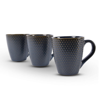 3x Luxe Keramische Beker Set - Koffie- en Theebekers, 200ml Capaciteit, blauw Kleur