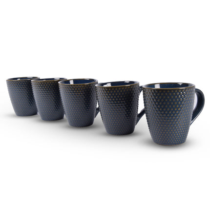 5x Luxe Keramische Beker Set - Koffie- en Theebekers, 200ml Capaciteit, blauw Kleur