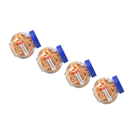 Stoer en Mooi Elastiekjes | Vang de Spotlight met Deze Set van 4 Glazen Flesjes met  Rubberen Elastiekjes | Flexibel en Duurzaam voor Stijlvolle Kapsels | Creatieve Projecten en Dagelijks Gebruik