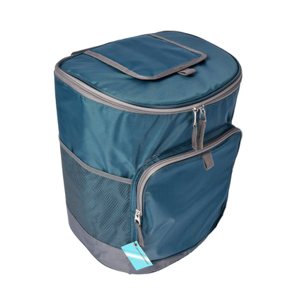 Stijlvolle Zwarte & Navy Koeltas met Wielen - 28L Inhoud - 31cm x 24cm x 38cm - Handige Picknickkoeltas voor Verse Maaltijden