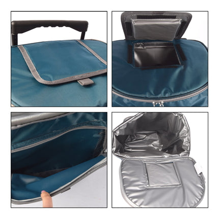 Trendy Koeltas - Picknickkoeltas op Wielen - Isoleerkoeltas van Polyethyleen - Lunchkoeltas - Zwart & Navy - 28L - 31cm x 24cm x 38cm - Set van 2
