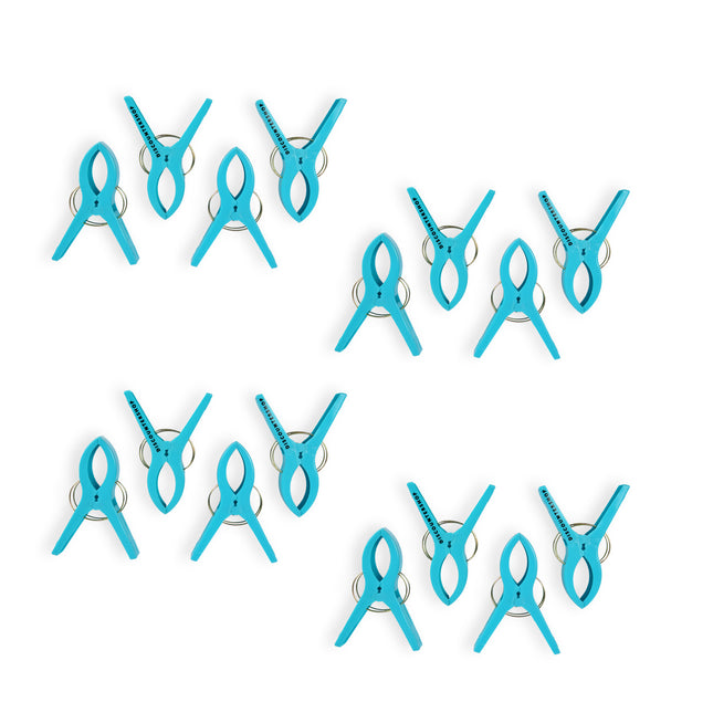 4setsx4pcs - in totaal- 16 stuks | Handdoekklemmen | blauw | Handdoekclips | Handdoekknijpers | Handdoekhaakjes | 15cm*10cm*3cm