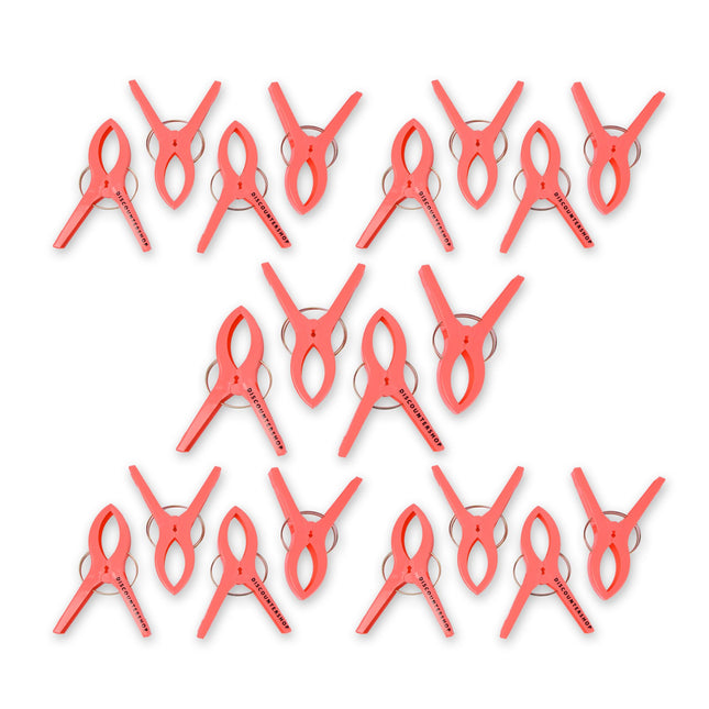 5 sets x 4pcs | Rood | Handdoekklemmen | Handdoekclips | plastic | Handdoekhaakjes | Handdoekknijpers | 15cm*10cm*3cm