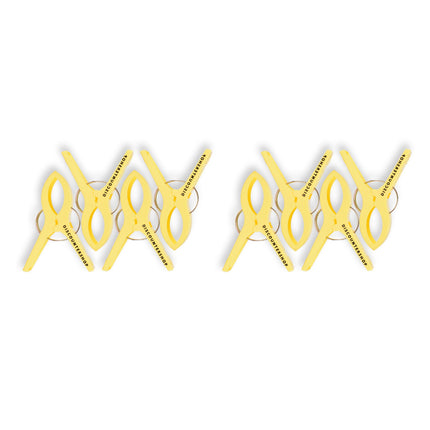 2 sets x 4 pcs | geel | Handdoekklemmen | Handdoekclips | plastic | Handdoekhaakjes | Handdoekknijpers | 15cm*10cm*3cm