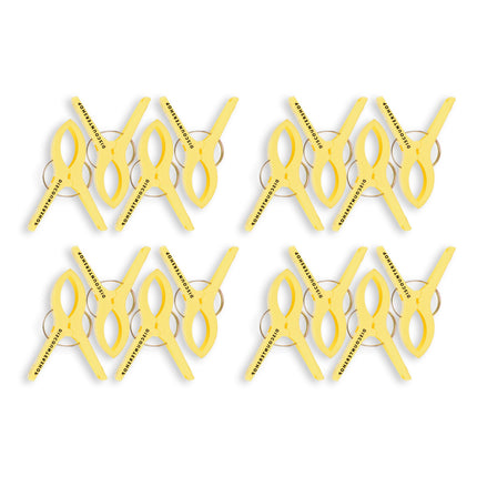 4 sets x 4 pcs | geel | Handdoekklemmen | Handdoekclips | plastic | Handdoekhaakjes | Handdoekknijpers | 15cm*10cm*3cm