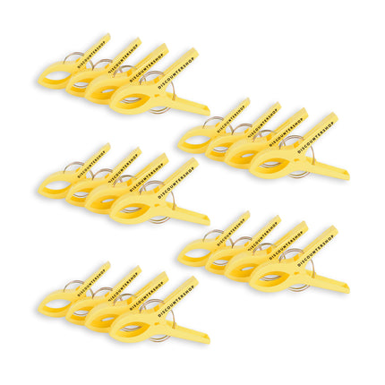 5 sets x 4 pcs | geel | Handdoekklemmen | Handdoekclips | plastic | Handdoekhaakjes | Handdoekknijpers | 15cm*10cm*3cm