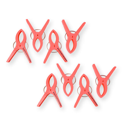 2 sets x 4pcs | Rood | Handdoekklemmen | Handdoekclips | plastic | Handdoekhaakjes | Handdoekknijpers | 15cm*10cm*3cm
