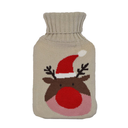 Warmwaterkruik van Polyester en Rubber | Beige Kleur - 28cmx18cm - Winteraccessoire voor Ontspanning