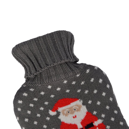 Warmwaterkruik voor Ontspanning - 100% Polyester - Grijs en Rood - 16.50cm - Ontspan met een Zachte Warmwaterkruik