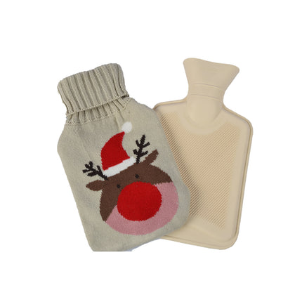 Warmwaterkruik van Polyester en Rubber | Beige Kleur - 28cmx18cm - Winteraccessoire voor Ontspanning