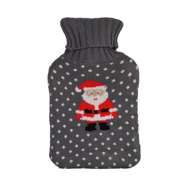 Warmwaterkruik voor Ontspanning - 100% Polyester - Grijs en Rood - 16.50cm - Ontspan met een Zachte Warmwaterkruik
