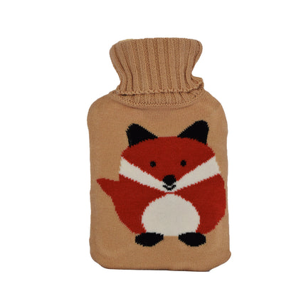 Warmwaterkruik met Hoes - 18cmx28cm - Grijs Mix - Polyester en Rubber - Winteraccessoires - Warmte Kerstcadeau