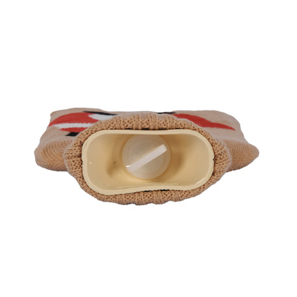 Warmwaterkruik met Hoes - 18cmx28cm - Grijs Mix - Polyester en Rubber - Winteraccessoires - Warmte Kerstcadeau
