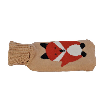 Warmwaterkruik met Hoes - 18cmx28cm - Grijs Mix - Polyester en Rubber - Winteraccessoires - Warmte Kerstcadeau