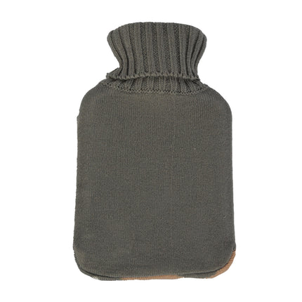 Warmwaterkruik met Hoes - 18cmx28cm - Grijs Mix - Polyester en Rubber - Winteraccessoires - Warmte Kerstcadeau
