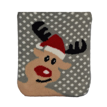 Warmwaterkruik met Hoes - 18cmx28cm - Grijs Mix - Polyester en Rubber - Winteraccessoires - Warmte Kerstcadeau